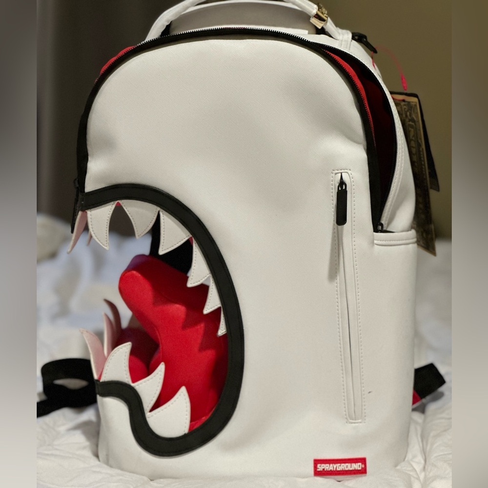 Sprayground White and Red Bag